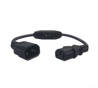 Rallonge IEC320 C14 vers C13 de 30 cm avec interrupteur marche/arrêt, conducteurs en cuivre d'oxygène, évalué 10 A 250 V pour une alimentation fiable sur divers équipements