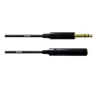 Rallonge Jack [1x Jack mâle 6.35 mm - 1x Jack femelle 6.35 mm] Cordial CFM 5 VK