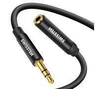 Rallonge jack 3.5mm Câble auxiliaire en Nylon tressé noir 1,5m