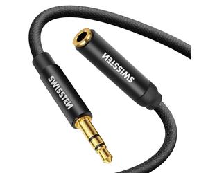 Rallonge jack 3.5mm Câble auxiliaire en Nylon tressé 1,5m Noir