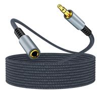 Rallonge Jack 5 m en nylon tressé,câble d'extension audio jack stéréo 3,5 mm pour prise d'entrée AUX,compatible avec iPhone,smartphones,écouteurs,lecteurs multimédias,haut-parleurs,autoradios