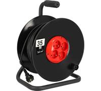 Rallonge KOTARBAU® Grande 3x1mm2 35 m Avec tambour et disjoncteur thermique à 4 positions Mise à la terre avec câble en caoutchouc Support en acier l'équipement parfait pour votre cave
