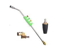 Rallonge Lance Nettoyeur Haute Pression Rallonge de lance for lave-auto haute pression avec adaptateur, buse à jet 5 jets et lotus en aluminium(J)
