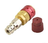 Rallonge latérale haute en laiton pour climatisation de voiture R134A - Adaptateurs rapides à 180 degrés - Convient pour jauge de collecteur A/C