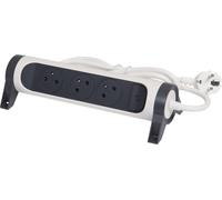 Rallonge Legrand 3 prises avec interrupteur 1,5 m max. 16 A blanc-noir