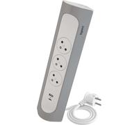Rallonge Legrand 3 prises avec USB-A,C 1 m aluminium-blanc
