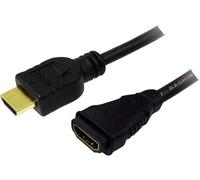 Rallonge LogiLink HDMI Fiche mâle HDMI-A, Prise femelle HDMI-A 5.00 m noir CH0058 4K UHD Câble HDMI