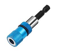 Rallonge longue pour foret, Porte-embout magnétique à tige hexagonale de 1/4 pouces, jeux tournevis, mèches forage, Extension barre(Blue)