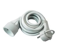 Zenitech Prolongateur 16A 2P+T HO5VV-F 3G1,5mm² 3 m Blanc – fiche extraplate – anneau d'extraction