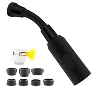 Rallonge Mousseur Robinet, Noir Douchette evier Cuisine avec Tuyau, M24/22 Embout Robinet Cuisine, Economiseur D'eau pour Robinet, Extension Brise Jet Robinet, Prolongé Filtre Robinet avec Adaptateur