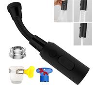 Rallonge Mousseur Robinet, Noir Douchette evier Cuisine avec Tuyau, M24/22 Embout Robinet Cuisine, Economiseur D'eau pour Robinet, Extension Brise Jet Robinet, Prolongé Filtre Robinet avec Adaptateur