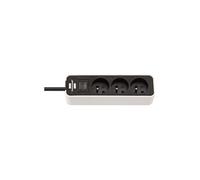 Rallonge Multiprise 3 Prises à 45° 3500WMax Modèle Ecolor 150m Blanc / Noir