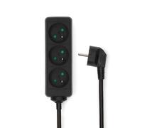 Rallonge Multiprise 3 Voies 3680W 16A Broche Terre 3m Type E France Noir
