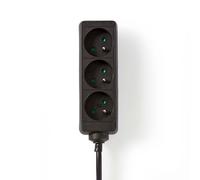 Rallonge Multiprise 3 Voies 3680W 16A Broche Terre 5m Type E France Noir