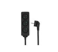 Rallonge Multiprise 3 Voies 3680W 16A Contacts Latéraux 1.5m Type E France Noir