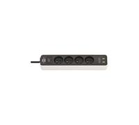 Rallonge Multiprise 3500W 4 Prises à 45° avec 2 Ports USB Modèle Ecolor 15m Blanc / Noir