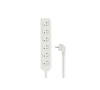 Rallonge Multiprise 6 Voies 3680W 16A Broche Terre 1.5m Type E France Blanc