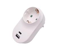 Rallonge multiprise, adaptateur de prise, prise murale avec 1 port USB et Type-C, 2 trous, 1 pièce, 2 pièces(1pc)