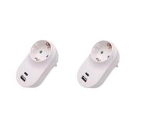 Rallonge multiprise, adaptateur de prise, prise murale avec 1 port USB et Type-C, 2 trous, 1 pièce, 2 pièces(2pcs)