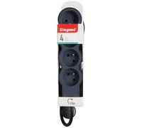 Rallonge multiprise extra-plate - 4 prises - 2P+T - cordon 1.5 m - noir/gri