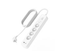 Rallonge Multiprise Parafoudre 4 Prises avec USB et USB-C 2 m Blanc