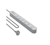 Rallonge Multiprise Parafoudre 6 Prises 800 Joules avec Parasurtenseur 1,5m Argent