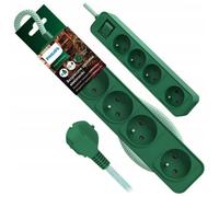 Rallonge multiprise - PHILIPS - CHP2147G/60 - 4 prises - 1,5 m - Surtension verte