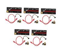 Rallonge Pci-e 1x vers 16x Rouge, Lot de 5 Sets de Sets, 6 Broches