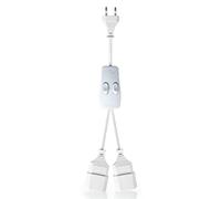 Rallonge Plate 2 en 1 Prise Extra Plate, câble d’Alimentation, Adaptateur pour Prise de rallonge Electrique 250 V /2.5 A pour Usage Domestique, Bureau et appareils électroménagers （Blanc）
