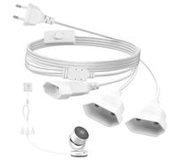 Rallonge Plate avec Interrupteur 2 m Rallonge Prise Plate 3 en 1 Multiprise Plate 250 V/2.5 A Max pour Lampe de Projecteur de Moniteur D'ordinateur TV PC (Blanc)