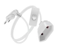 Rallonge plate avec interrupteur, fiche européenne 2,5 A 250 V, rallonge courte 3 m, fiche européenne 90°, câble d'alimentation plat 0,75 mm² type C Euro femelle pour PC, ordinateur, moniteur, TV