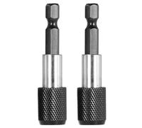 Rallonge Porte-embouts de Tournevis 2 Pièces 6,35mm | Absorption du Couple Élevée, Conversion de Tête de Visseuse, Acier, pour Embout et Batch Head