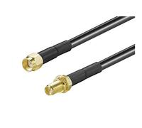 Goobay Câble d'extension d'antenne WLAN 51675 RP-SMA mâle vers RP-SMA femelle noir/doré 1 m