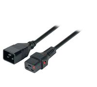 Rallonge pour appareils froids C20 180° - C19 180°, IEC Lock, noir, 3.0 m, 3 x 1.50 mm²