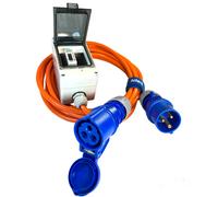 Rallonge de camping avec compteur d'énergie H07BQ-F 3G2,5mm2 orange 1-25m