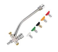 Rallonge pour lance de lavage Lance de nettoyeur haute pression à double, accessoire embout for canon savon, 1/4" rapide et 5 buses(Color 2)