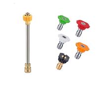 Rallonge pour lance de lavage Lance d'extension for nettoyeur haute pression 10 à 50 cm avec adaptateurs de buse et connecteur rapide 1/4"(Color 11,30cm)