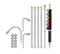Rallonge pour nettoyeur haute pression de 2,7 m avec 6 buses, kit complet pour le nettoyage du toit et des gouttières avec plusieurs embouts de pulvérisation et caractéristiques de résistance aux