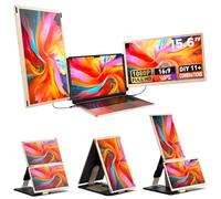 Rallonge pour ordinateur portable de 15,6", 1080p FHD avec 120 % sRGB, écran amovible à 235 rotations, Plug & Play, triple écran compatible avec Windows, Mac, Chrome