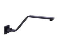 Rallonge pour pomme de douche Extension de bras douche en laiton, support pomme surélevé, Chrome brossé Nickel noir, fixe mural, accessoires barre(Black)