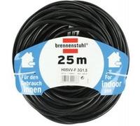 BRENNENSTUHL A1943151801165480 1165480-Alargador eléctrico IP20 H05VV-F3G1,5 de 25 m (Negro), Multicolor, 25m