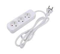 Rallonge PS0-03E-0150-W 3x1mm² femelles : 3 caoutchouc blanc 1,5m 10A LANBERG