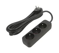 Rallonge PS0-03E-0300-BK 3x1,5mm² femelles : 3 caoutchouc noir 3m 10A LANB