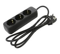 Rallonge PS0-03F-0150-BK 3x1mm² douilles Schuko : 3 caoutchouc noir LANBER