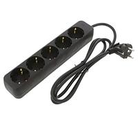 Rallonge PS0-05F-0150-BK 3x1mm² douilles Schuko : 5 caoutchouc noir LANBER