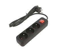 Rallonge PS1-03E-0150-BK 3x1mm² femelles : 3 caoutchouc noir 1,5m 10A LANB