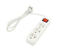 Rallonge PS1-03E-0150-W 3x1mm² femelles : 3 caoutchouc blanc 1,5m 10A LANBERG