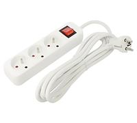 Rallonge PS1-03E-0300-W 3x1,5mm² femelles : 3 caoutchouc blanc 3 mètres 10A LAN