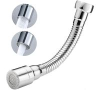 Rallonge Robinet avec 2 Modes 17cm,Flexible Embout Robinet Cuisine,Brise Jet Robinet Cuisine à 360° degrés,Rallonge Robinet de Cuisine,Aérateur Robinet Cuisine(2 modes, 17 cm)