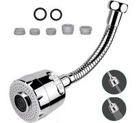 Rallonge Robinet avec 2 Modes 25cm,Flexible Embout Robinet Cuisine,Brise Jet RobinetCuisine à 360° degrés,Rallonge Robinet de Cuisine,Aérateur Robinet (25 cm, 2 modes)
